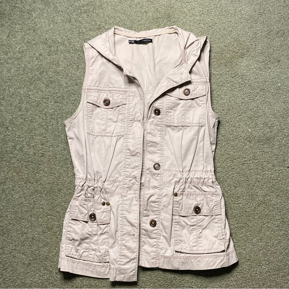 Women's Beige Utility Vest